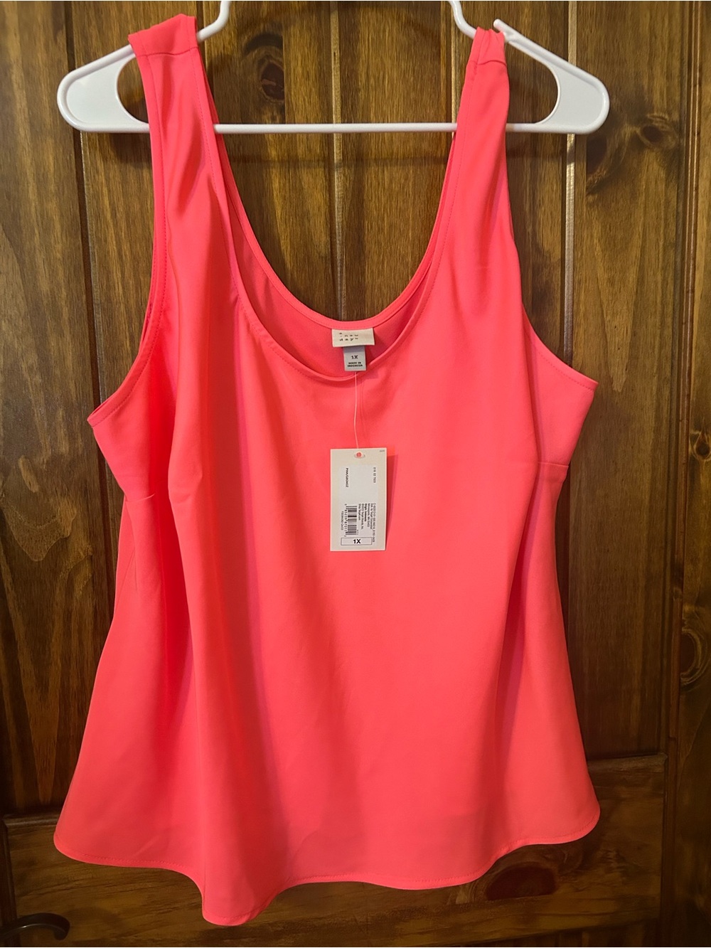 a new day Coral Pink Scoop Neck Tank Top